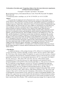 Carbonation of Borehole Seals: Comparing Evidence from Short-Term Laboratory Experiments and Long-Term Natural Analogues Christopher A