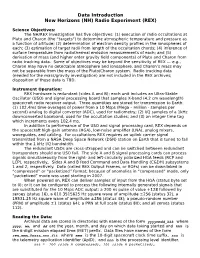 Data Introduction New Horizons (NH) Radio Experiment (REX)