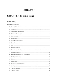 ~DRAFT~ CHAPTER 5: Link Layer