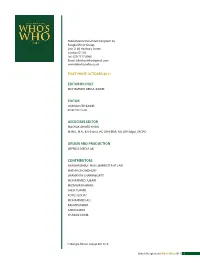 First Print October 2011 Editor in Chief Editor