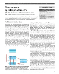 Fluorescence Spectrophotometry Is a Class of Techniques That Assay the State of a Biological Instrumentation for Fluorescence Spectrophotometry