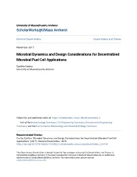 Microbial Dynamics and Design Considerations for Decentralized Microbial Fuel Cell Applications