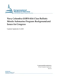 Navy Columbia-Class Ballistic Missile Submarine Program