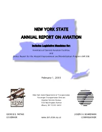 NYSDOT Annual Report on Aviation