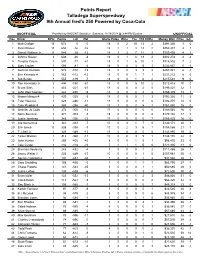 Points Report Talladega Superspeedway 9Th Annual Fred's 250 Powered by Coca-Cola