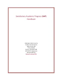Satisfactory Academic Progress (SAP) Handbook