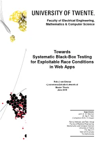 Towards Systematic Black-Box Testing for Exploitable Race Conditions in Web Apps