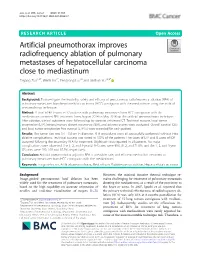 Artificial Pneumothorax Improves Radiofrequency Ablation Of
