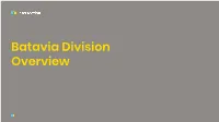 Batavia Division Overview Batavia Division