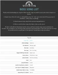 Boss Song List