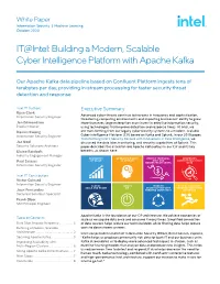 Building a Modern, Scalable Cyber Intelligence Platform with Apache Kafka
