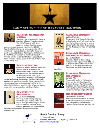 Can't Get Enough of Alexander Hamilton