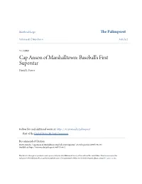 Cap Anson of Marshalltown: Baseball's First Superstar David L