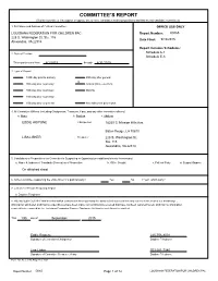 Committee's Report