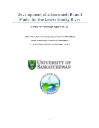 Development of a Snowmelt Runoff Model for the Lower Smoky River