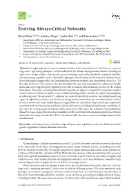 Evolving Always-Critical Networks