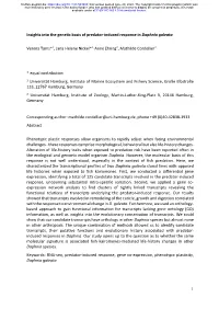 Insights Into the Genetic Basis of Predator-Induced Response in Daphnia Galeata