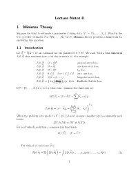 Lecture Notes 8 1 Minimax Theory