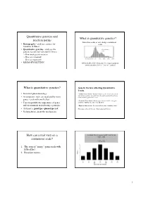 What Is Quantitative Genetics?