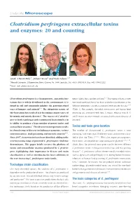 Clostridium Perfringens Extracellular Toxins and Enzymes: 20 and Counting