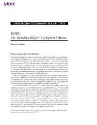 MODS: the Metadata Object Description Schema