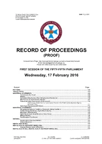 Record of Proceedings (Proof)