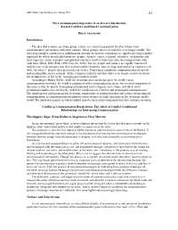 The Communication Imperative in an Era of Globalization: Beyond Conflict-Conditioned Communication