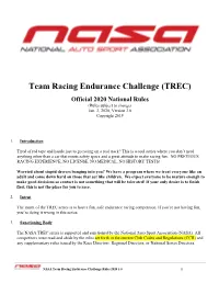 TREC) Official 2020 National Rules (Rules Subject to Change) Jan