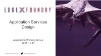 Application Services Design
