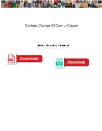 Contract Change of Control Clause