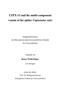 CSTX-13 and the Multi-Component Venom of the Spider Cupiennius Salei