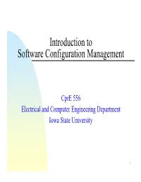 Introduction to Software Configuration Management