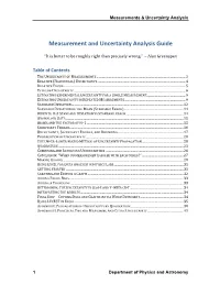 Measurement and Uncertainty Analysis Guide