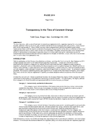 Transparency in the Time of Constant Change