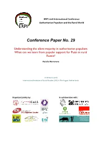 Understanding the Silent Majority in Authoritarian Populism: What Can We Learn from Popular Support for Putin in Rural Russia?