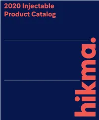 2020 Injectable Product Catalog