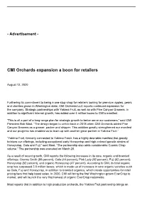 CMI Orchards Expansion a Boon for Retailers