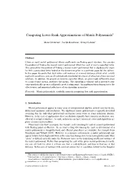 Computing the Nearest Rank-Deficient Matrix Polynomial