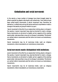 Globalisation and Social Movements