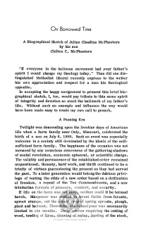 On Borrowed Time: a Biographical Sketch of Julian Claudius Mcpheeters