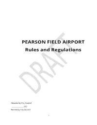 Pearson Field Rules and Regulation (DRAFT)