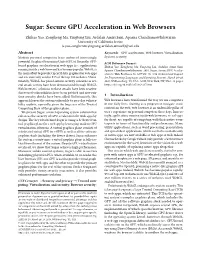 Sugar: Secure GPU Acceleration in Web Browsers