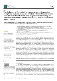 The Influence of Probiotic Supplementation on Depressive