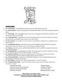 2021 Updated Menu