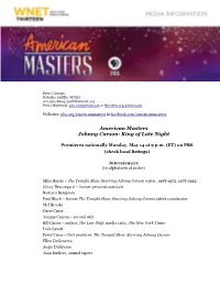 AM Johnny Carson Interviewees Rev033012