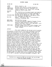 MB DATE 92 NOTE 54P.; Materials Are the Advancepapers and Summaries of the Discussions Held at a Global Conferenceon National Service (Racine, WI, June 18-21, 1992)