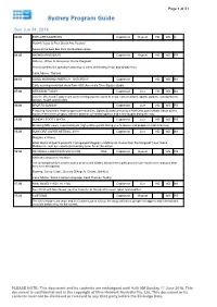 Sydney Program Guide