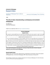 The Unity of Nature: Deconstructing a Contemporary Environmental Metanarrative