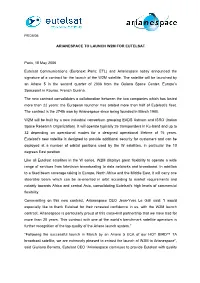 (Euronext Paris: ETL) and Arianespace Today Announced the Signature of a Contract for the Launch of the W2M Satellite