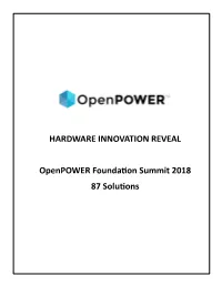 HARDWARE INNOVATION REVEAL Openpower Foundation Summit